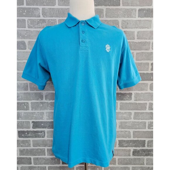 SouthPole Polo Shirt Men's Size XL Turquoise Blue Y2K Hip Hop Preppy Golf Casual - Picture 1 of 11